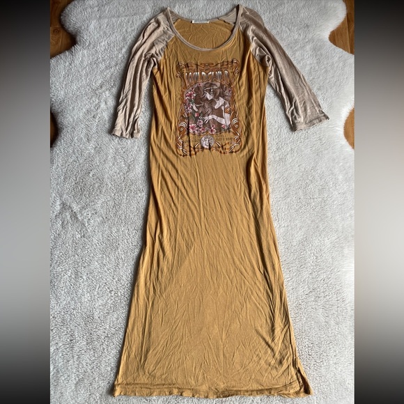 Spell | Mustard Wild Child Raglan Tee Dress | L - Picture 9 of 16